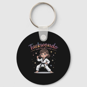 テコンドー燃料この女の子のソウルブラックベルトテクウ キーホルダー