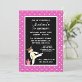 テコンドー空手ピンクスターズガール誕生日 招待状 (スタンド正面)