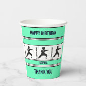テコンドー誕生日ギフトテコンドガールプレイヤーパップ 紙コップ (裏面)
