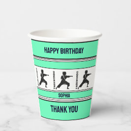 テコンドー誕生日ギフトテコンドガールプレイヤーパップ 紙コップ