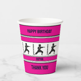 テコンドー誕生日ギフトテコンドガールプレーヤー 紙コップ