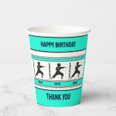 テコンドー誕生日ギフトテコンドガールプレーヤー 紙コップ (裏面)