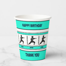 テコンドー誕生日ギフトテコンドガールプレーヤー 紙コップ