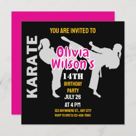テコンドー誕生日パーティー、テコンドー女子プレーヤー 招待状
