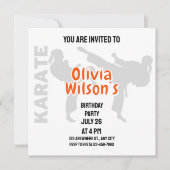 テコンドー誕生日パーティー、テコンドー女子プレーヤー 招待状 (正面)