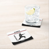 テコンドー選手、誕生日ギフト、チーム空手 スクエアペーパーコースター (インサイチュ)