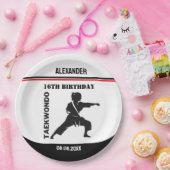 テコンドー選手、誕生日ギフト、チーム空手 ペーパープレート (パーティー)
