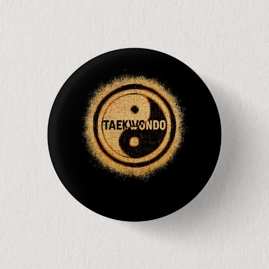 テコンドー陰陽中国のテコンドデュアルマール 缶バッジ (正面)