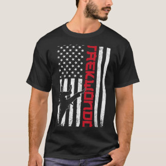 テコンドー アメリカ国旗 7月4日 武道 Tシャツ