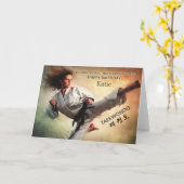 テコンドー キッキング 武術 誕生日カード カード (黄色い花)