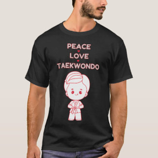 テコンドー 平和 愛 赤 スポーツ フレンド Tシャツ