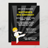 テコンド空手イエローベルト誕生日招待状 招待状 (正面/裏面)