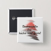 テコンド蹴ーとグリンのスクエアボタン 缶バッジ (正面&裏面)