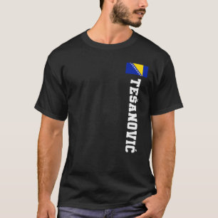 テサノビックボスニア国旗の姓のコート腕のエンブレム Tシャツ