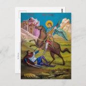 テサロニカ正教会の聖徳聖人のアイコン ポストカード (正面/裏面)