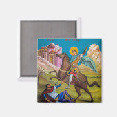 テサロニカ正教会の聖徳聖人のアイコン マグネット (正面/裏面)