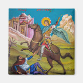 テサロニカ正教会の聖徳聖人のアイコン マグネット (正面)