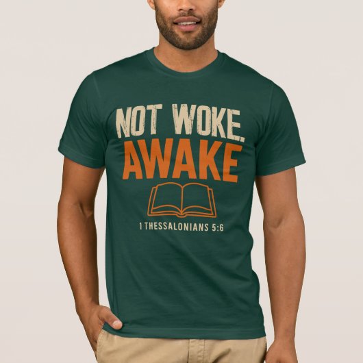 テサロニケの信徒への手紙一 5:6 眠らずに目を覚まそう Tシャツ (正面)