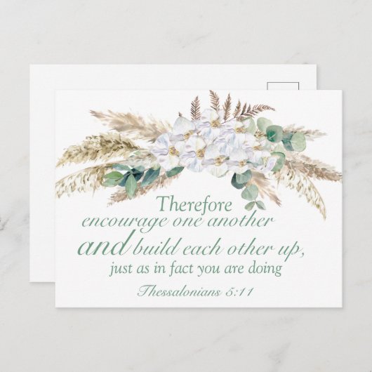 テサロニケ聖書の詩のやる気を起こさせる葉書 ポストカード (正面/裏面)