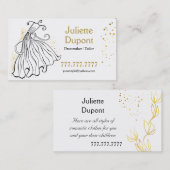 テスタイリッシュイラドレスメーカー金ゴールド結婚のサロン 名刺 (正面/裏面)