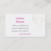 テスタイリッシュイラードレスメーカー金ゴールド結婚ズサロンブシン 名刺 (裏面)