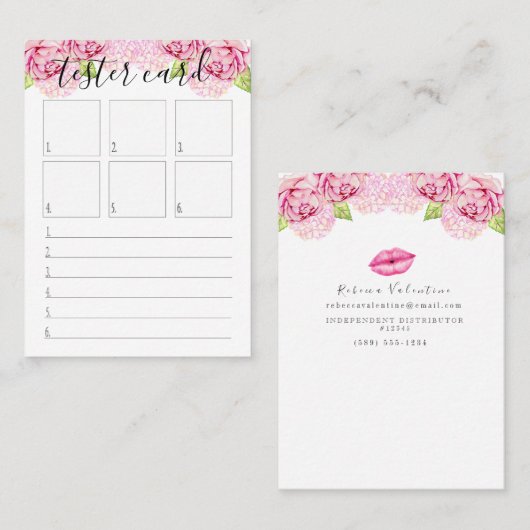 テスターカード-口紅の材料見本カード-多くのサイズ! 名刺 (正面/裏面)