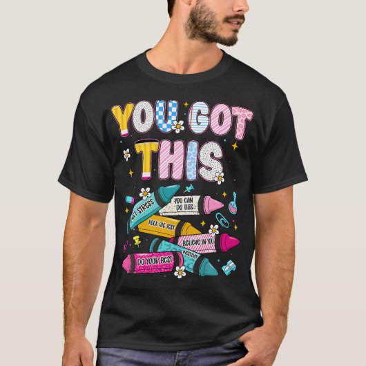 テスティングデー おめでとう State Testing 教師 スタア試験 Tシャツ (正面)
