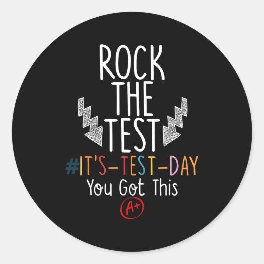 テストおもしろい日テスト日It's Test Day You 得 T ラウンドシール (正面)