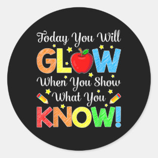 テストおもしろい日モード先生テスト日グローYo ラウンドシール