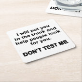 テストしない スクエアペーパーコースター (アングル)