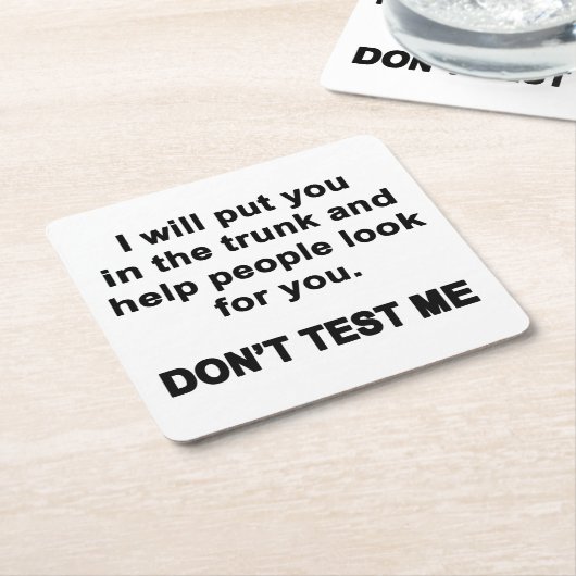 テストしない スクエアペーパーコースター (アングル)