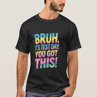 テストの日だ、やれるって!楽しい先生のイラスト Tシャツ