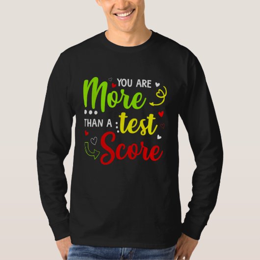 テストの日の先生テストのスコアより多い Tシャツ (正面)