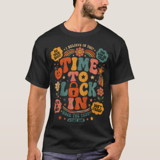 テストの日はロックインだ！先生のためのテストデー Tシャツ