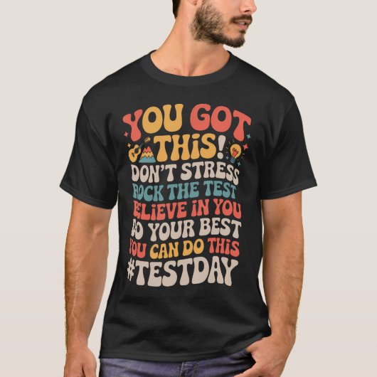 テストの日を盛り上げよう 標準テスト教師 Tシャツ (正面)