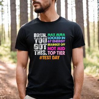 テストの日 頑張って マックスオーラ解放 Tシャツ