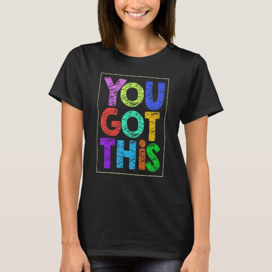 テストやる気を起こさせる日この得先生 Tシャツ (正面)
