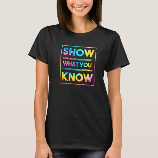 テストやる気を起こさせる日の先生が表示する対象 Tシャツ (正面)