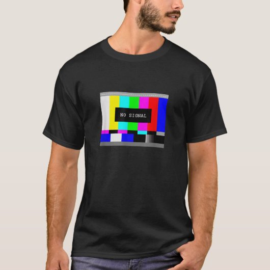 テストイメージI No Signal GlitchフレームレトロアナログT Tシャツ (正面)