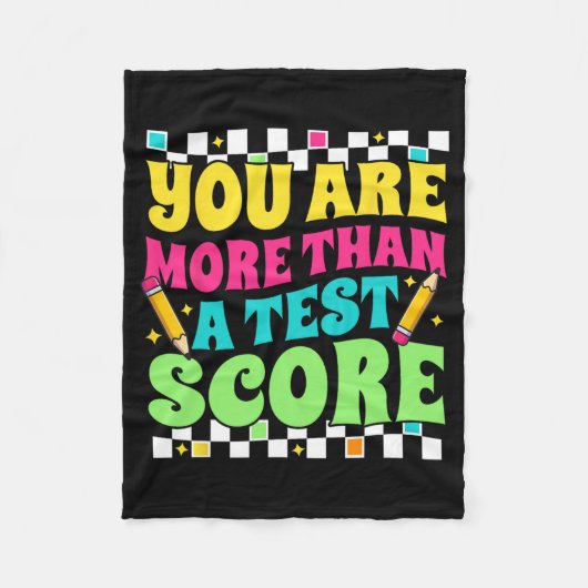テストスコアのテスト日の先生テスト以上 フリースブランケット (正面)