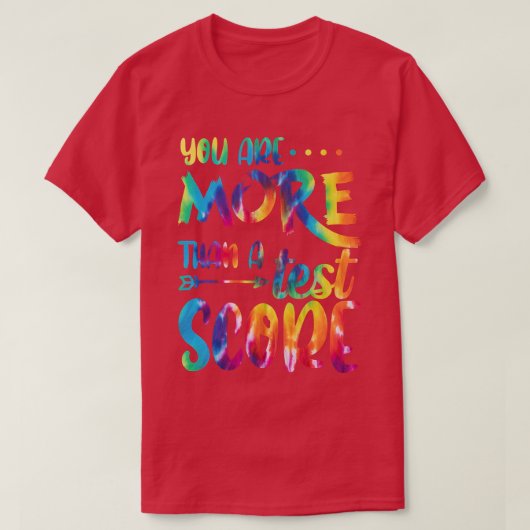 テストスコア絞り染め先生テスト以上 Tシャツ (デザイン正面)