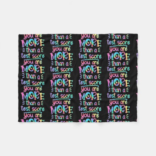 テストスコア絞り染め先生 フリースブランケット (正面(横))