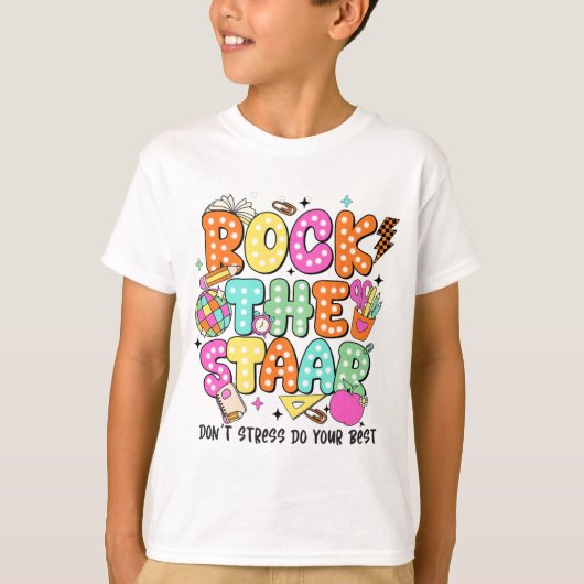テストスターターデイ先生やる気を起こさせるテストDa Tシャツ (正面)