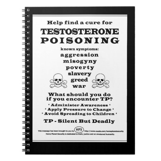テストステロン警告中毒ポスター ノートブック (正面)