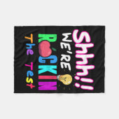 テストデイロックザテストレインボー先生学生 フリースブランケット (正面(横))