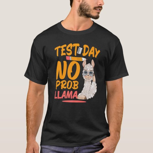 テストデイNo Prob Llama Llama先生&学生試験 Tシャツ (正面)