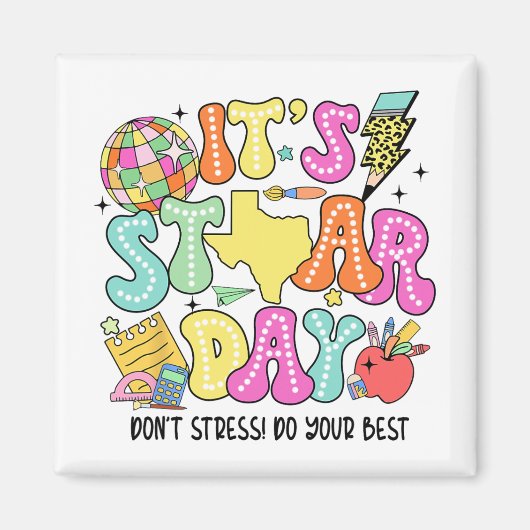 テストレトロIt's Staar Day DontストレスDo Your B マグネット (正面)