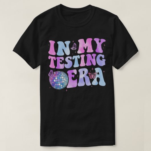 テスト中おもしろいの先生教えの Tシャツ (デザイン正面)