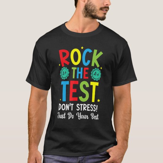 テスト先生テストの日1をロック Tシャツ (正面)