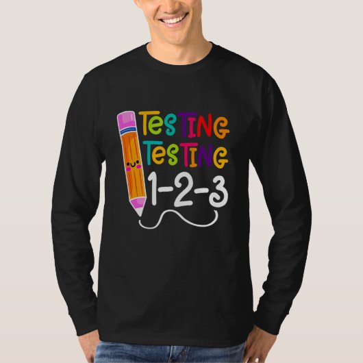 テスト先生テスト日テスト日Teache Tシャツ (正面)